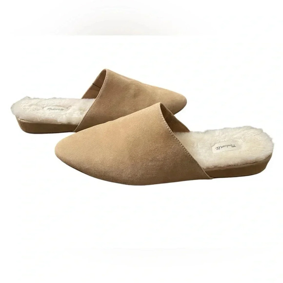 MADEWELL The Suede Kasey Mule in Faux Shearling - Picture 2 of 3